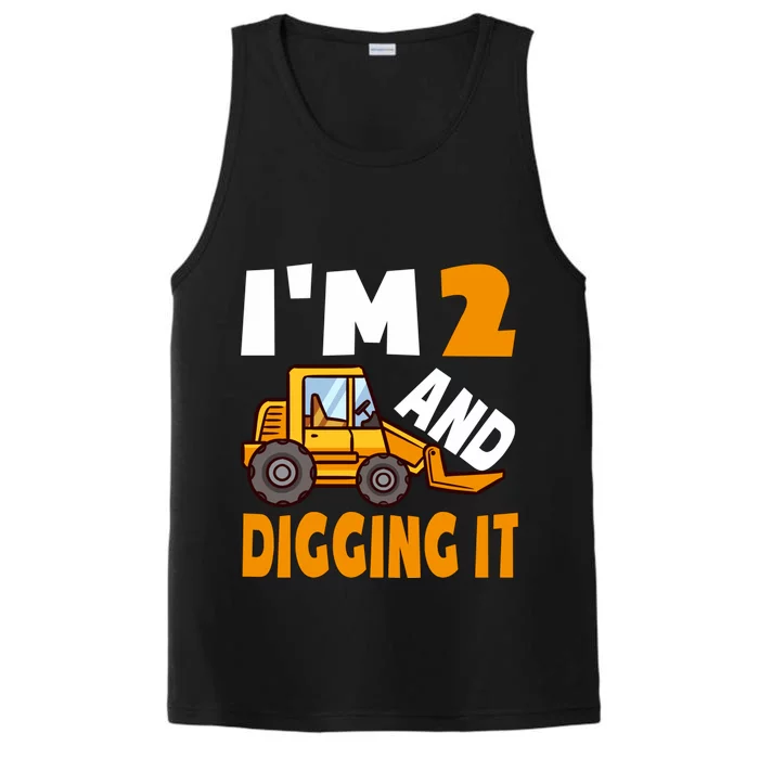 IM 2 And Digging It Being 2 Boy 2nd Birthday Bulldozer Boy Performance Tank