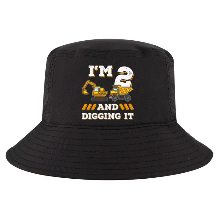 IM 2 And Digging It 2nd Birthday Digger Excavator Cool Comfort Performance Bucket Hat