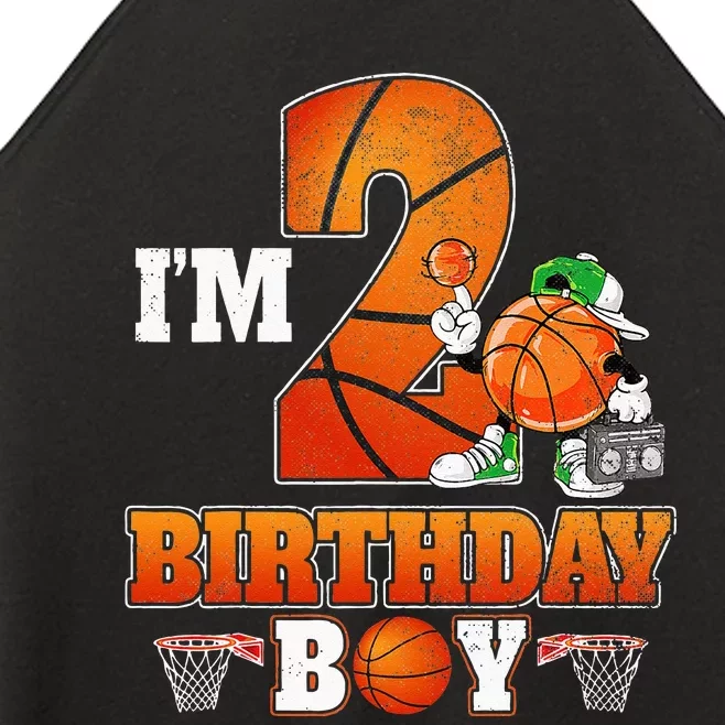 Im 2nd Birthday Boy Basketball 2 Year Old Theme Player Bday Women’s Perfect Tri Rocker Tank