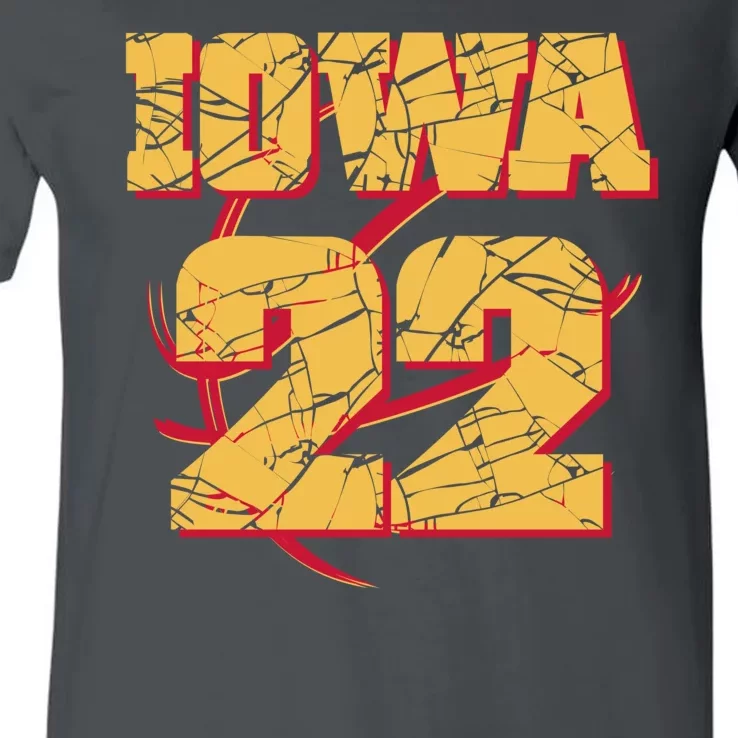 Iowa 22 Basketball Sports Fan V-Neck T-Shirt