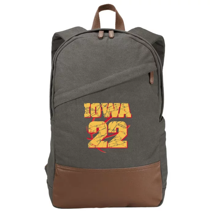 Iowa 22 Basketball Sports Fan Cotton Canvas Backpack