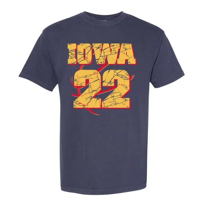 Iowa 22 Basketball Sports Fan Garment-Dyed Heavyweight T-Shirt