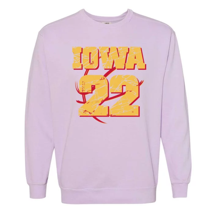 Iowa 22 Basketball Sports Fan Garment-Dyed Sweatshirt