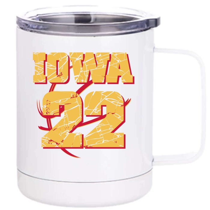 Iowa 22 Basketball Sports Fan Front & Back 12oz Stainless Steel Tumbler Cup