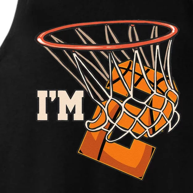 IM 2 Basketball Theme Birthday Party Celebration 2nd Ladies Tri-Blend Wicking Tank