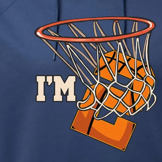 IM 2 Basketball Theme Birthday Party Celebration 2nd Performance Fleece Hoodie