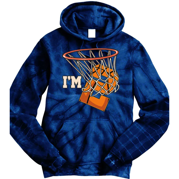 IM 2 Basketball Theme Birthday Party Celebration 2nd Tie Dye Hoodie