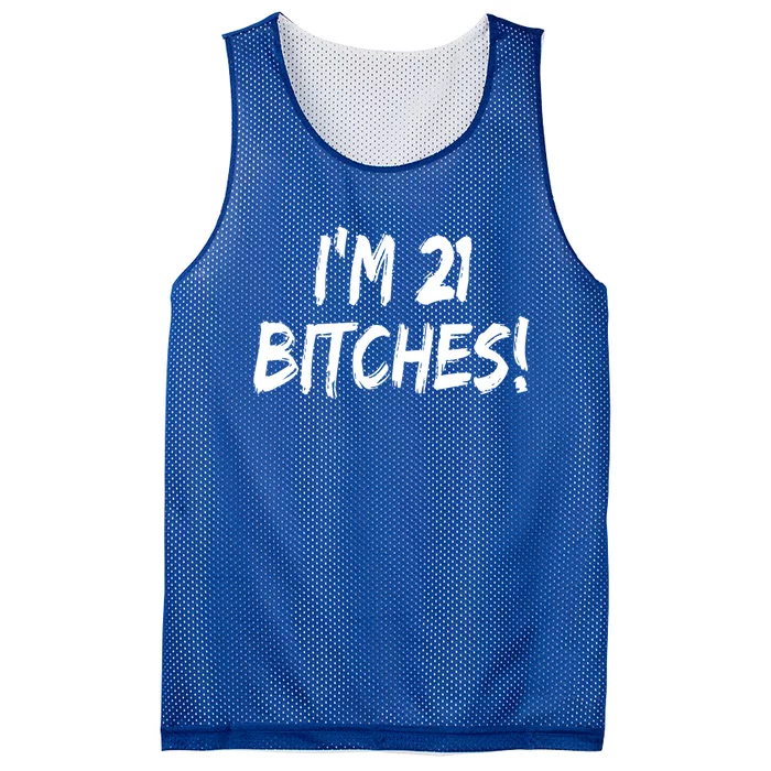 Im 21 Bitches! Funny 21 Year Old Birthday Gift Ing Gift Mesh Reversible Basketball Jersey Tank