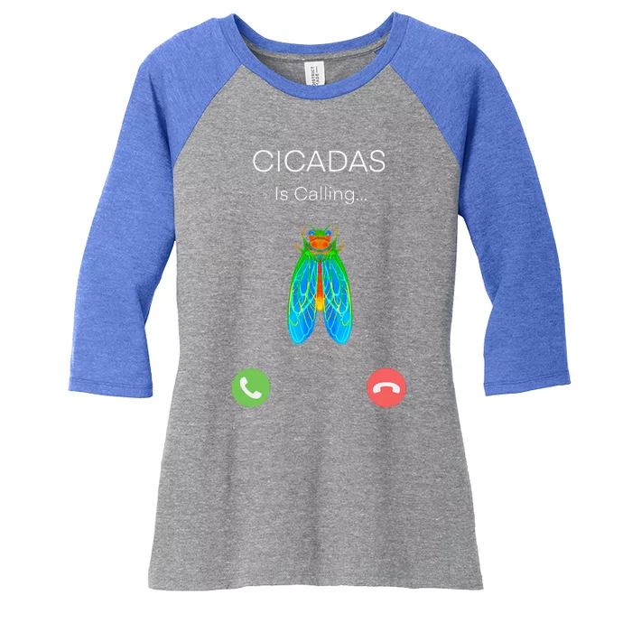 Invasion 2024 Cincadas Is Calling Women's Tri-Blend 3/4-Sleeve Raglan Shirt