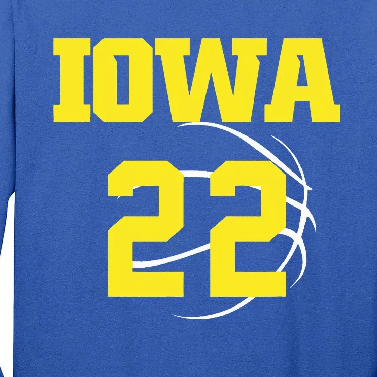 IOWA 22 Jersey 22 Golden Yellow Sports Team Jersey Number Tall Long Sleeve T-Shirt