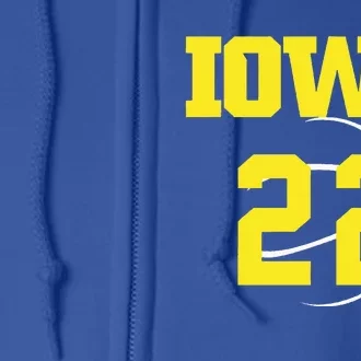 IOWA 22 Jersey 22 Golden Yellow Sports Team Jersey Number Full Zip Hoodie