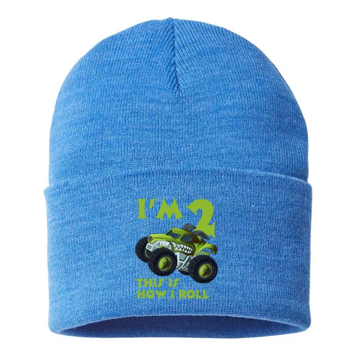 I'm 2 This Is How I Roll Monster Truck Sustainable Knit Beanie