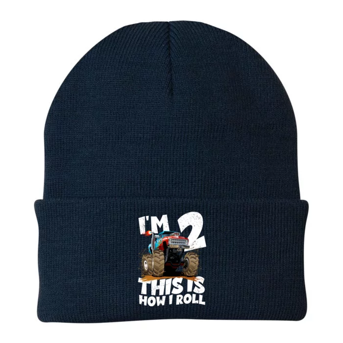 I'm 2 Two This Is How I Roll Monster Truck 2nd Birthday Knit Cap Winter Beanie