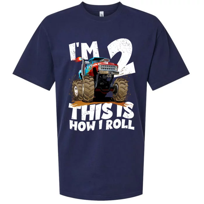 I'm 2 Two This Is How I Roll Monster Truck 2nd Birthday Sueded Cloud Jersey T-Shirt