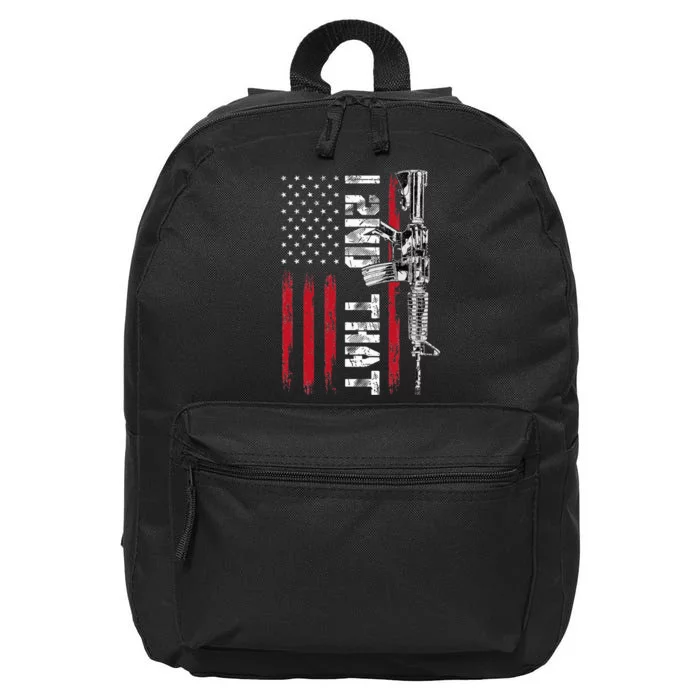 I 2nd That Second Amendment Pro Gun American Flag Patriotic 16 in Basic Backpack