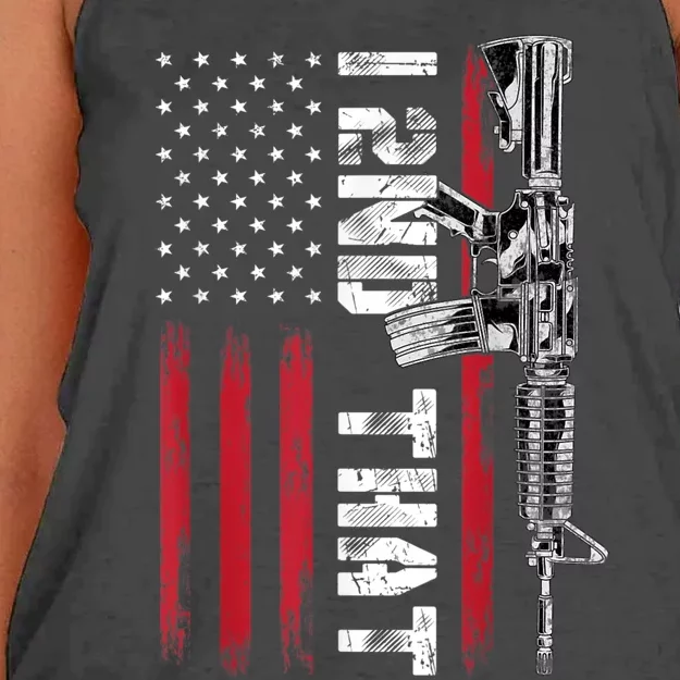 I 2nd That Second Amendment Pro Gun American Flag Patriotic Women's Knotted Racerback Tank