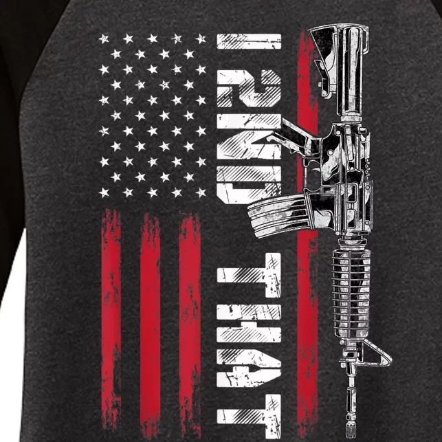 I 2nd That Second Amendment Pro Gun American Flag Patriotic Women's Tri-Blend 3/4-Sleeve Raglan Shirt