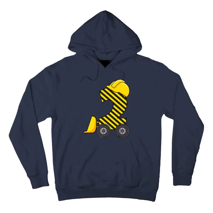 Im 2 Year Old Gift Excavator Construction 2nd Birthday Boy Tall Hoodie