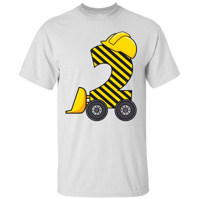 Im 2 Year Old Gift Excavator Construction 2nd Birthday Boy Tall T-Shirt