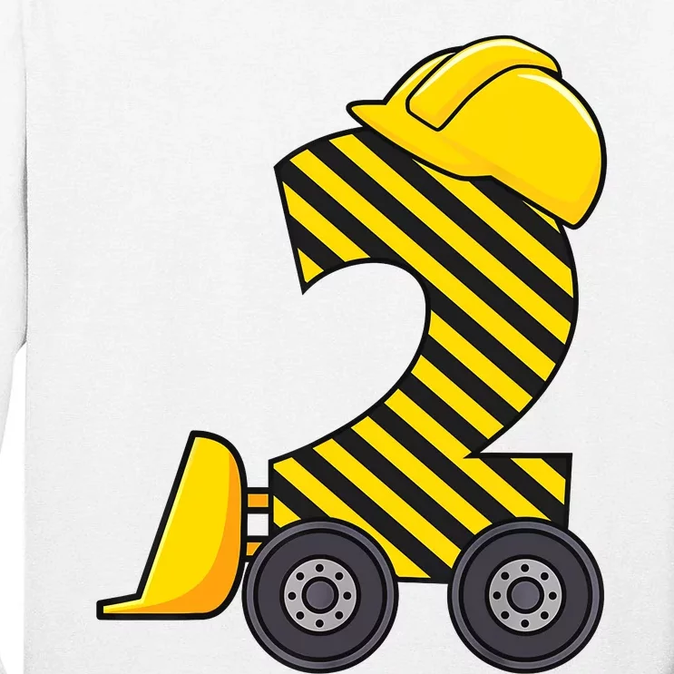 Im 2 Year Old Gift Excavator Construction 2nd Birthday Boy Tall Long Sleeve T-Shirt