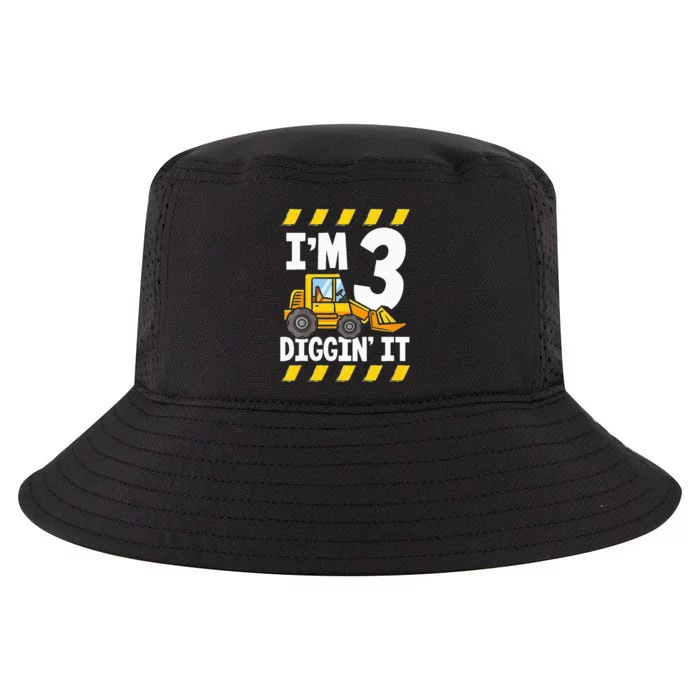 Im 3 And Digging It Funny 3rd Birthday Excavator Kids Cool Comfort Performance Bucket Hat