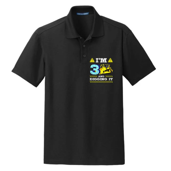 Im 3 And Digging It I'm 3 And Digging ItIm Digging Being 3 Dry Zone Grid Performance Polo