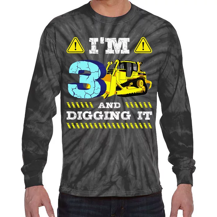 Im 3 And Digging It I'm 3 And Digging ItIm Digging Being 3 Tie-Dye Long Sleeve Shirt