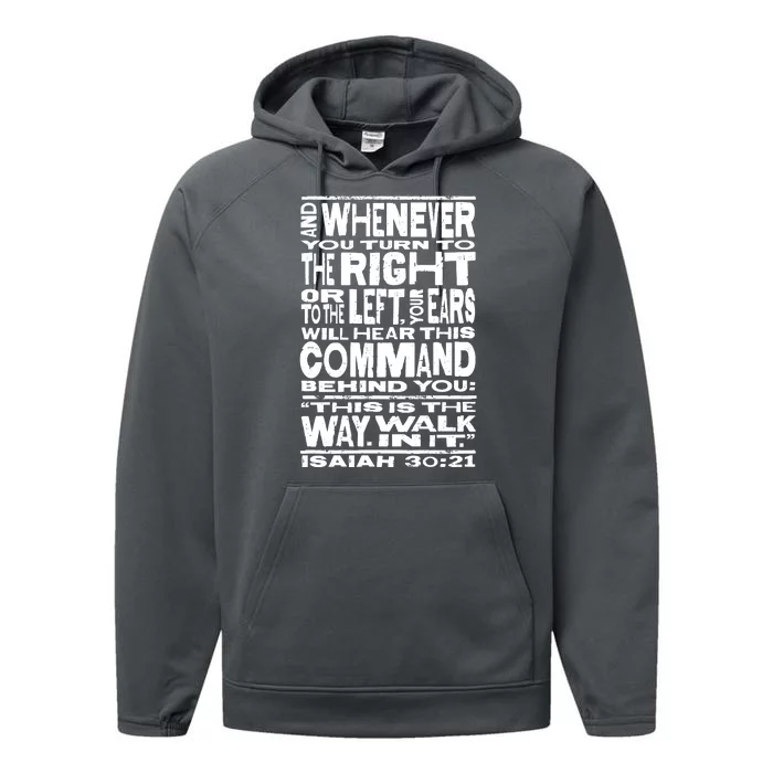 Isaiah 30:21 Bible Verse Quote Performance Fleece Hoodie