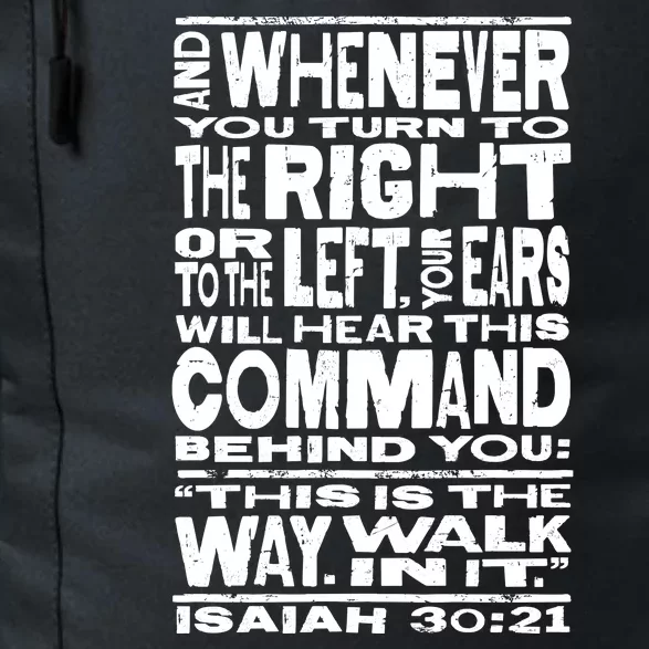 Isaiah 30:21 Bible Verse Quote Daily Commute Backpack