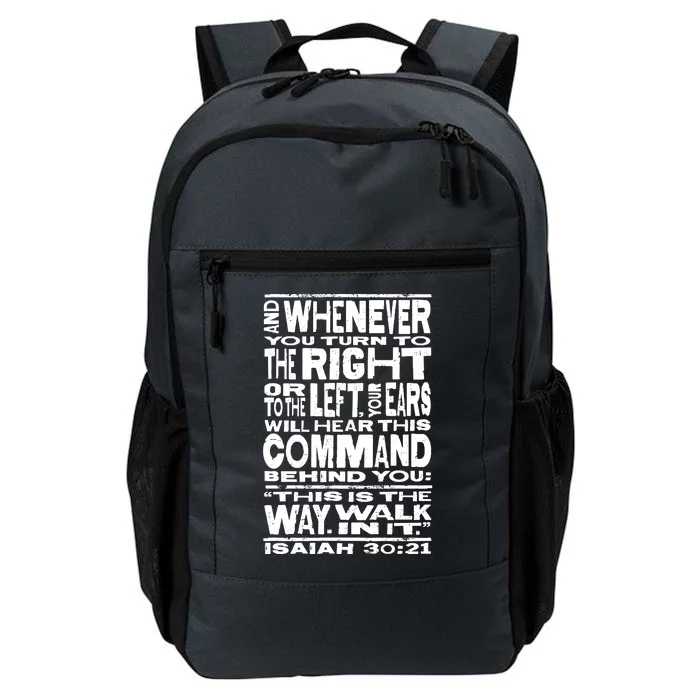 Isaiah 30:21 Bible Verse Quote Daily Commute Backpack