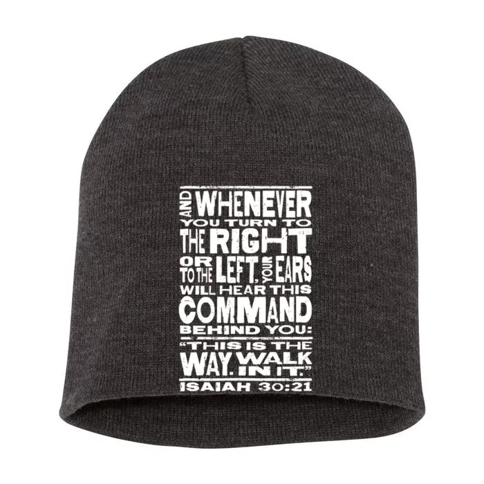 Isaiah 30:21 Bible Verse Quote Short Acrylic Beanie