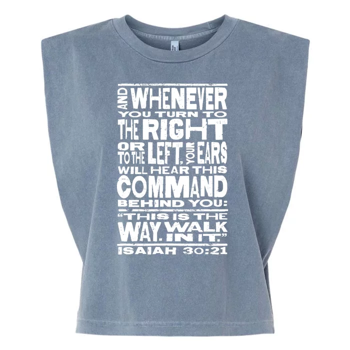 Isaiah 30:21 Bible Verse Quote Garment-Dyed Women's Muscle Tee