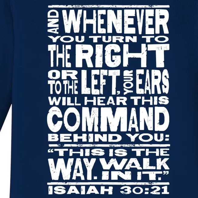 Isaiah 30:21 Bible Verse Quote Baby Long Sleeve Bodysuit