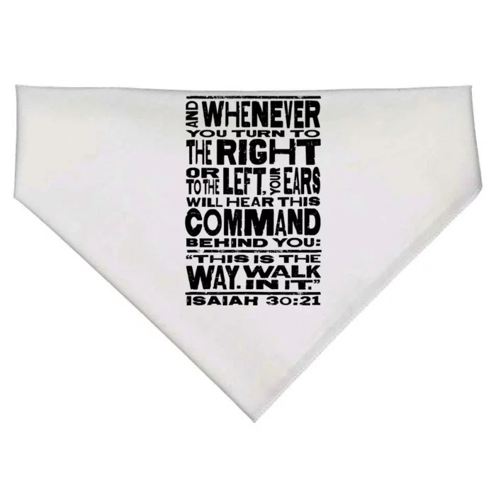 Isaiah 30:21 Bible Verse Quote USA-Made Doggie Bandana