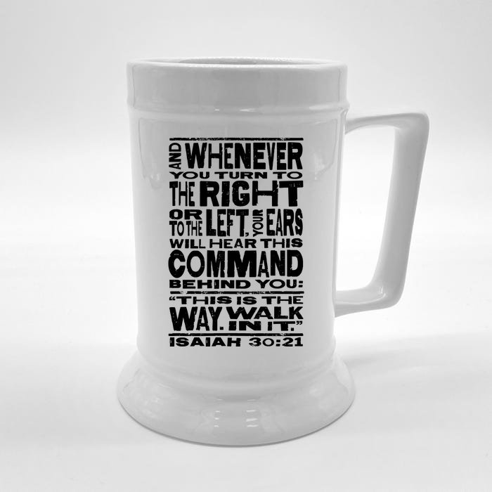 Isaiah 30:21 Bible Verse Quote Front & Back Beer Stein