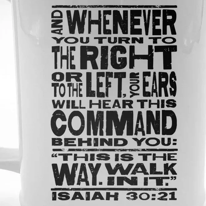 Isaiah 30:21 Bible Verse Quote Front & Back Beer Stein