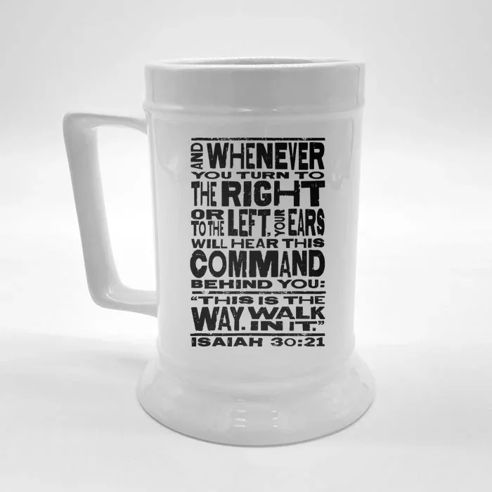 Isaiah 30:21 Bible Verse Quote Front & Back Beer Stein