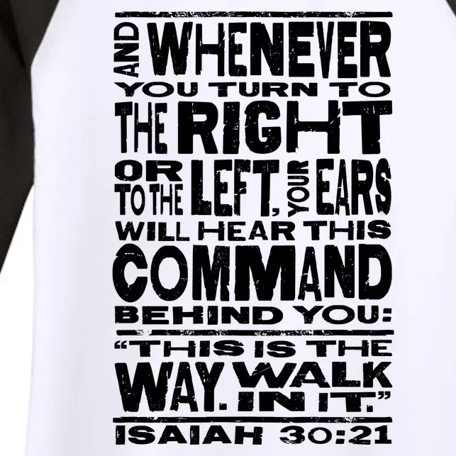 Isaiah 30:21 Bible Verse Quote Women's Tri-Blend 3/4-Sleeve Raglan Shirt