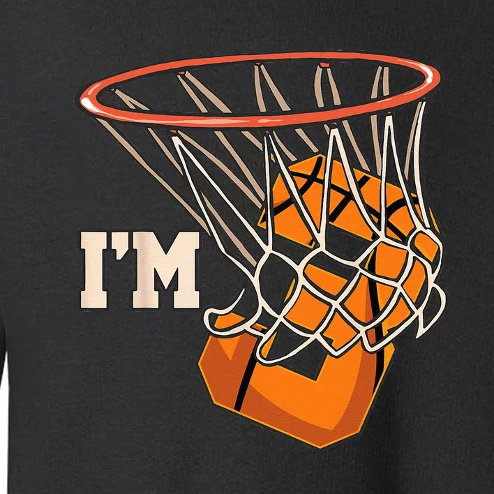 Im 3 Basketball Theme Birthday Party Celebration 3rd Toddler Sweatshirt