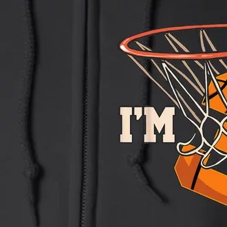 Im 3 Basketball Theme Birthday Party Celebration 3rd Full Zip Hoodie