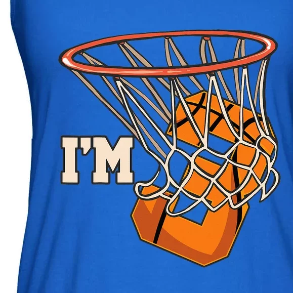 I'm 3 Basketball Theme Birthday Party Celebration 3rd Ladies Essential Flowy Tank