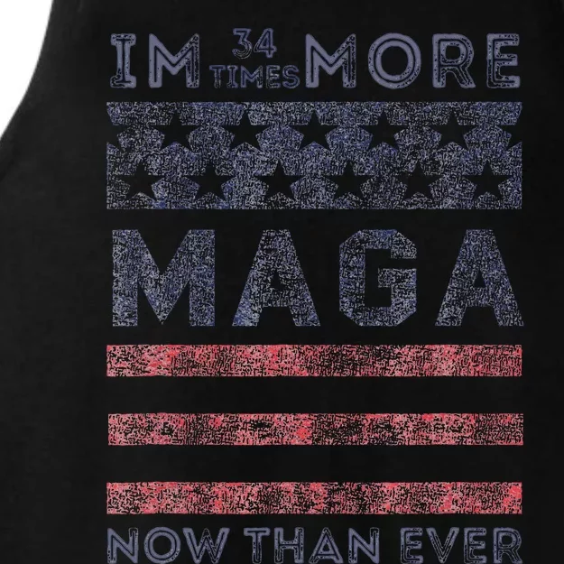 IM 34 Times More Maga Now Than Ever Ladies Tri-Blend Wicking Tank