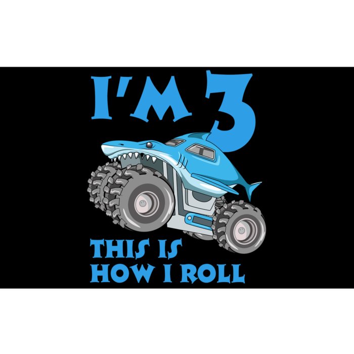 I'm 3 This Is How I Roll Monster Truck 3rd Birthday Bumper Sticker