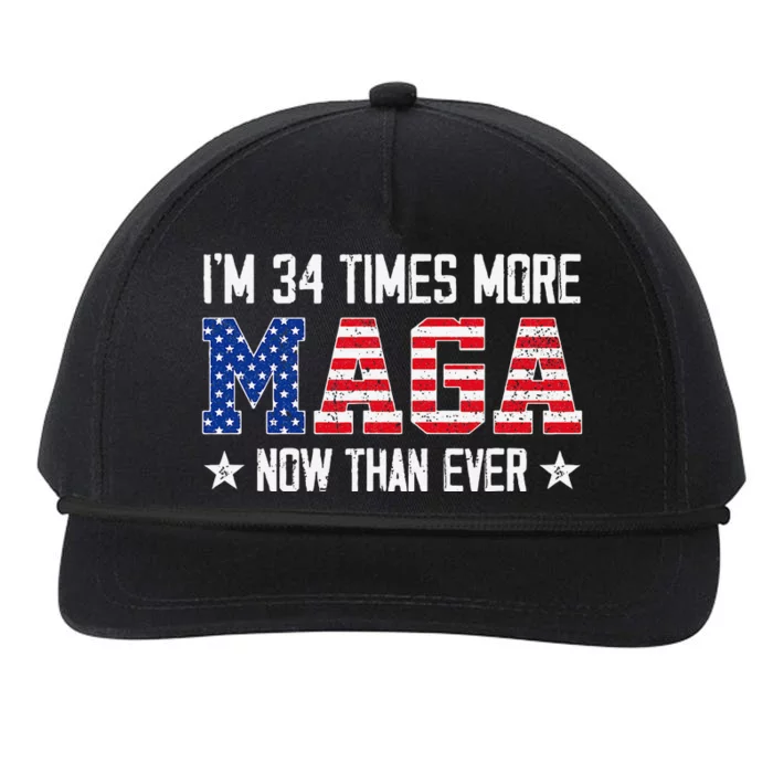 IM 34 Times More Maga Now Than Ever Funny Felon Trump 2024 Snapback Five-Panel Rope Hat