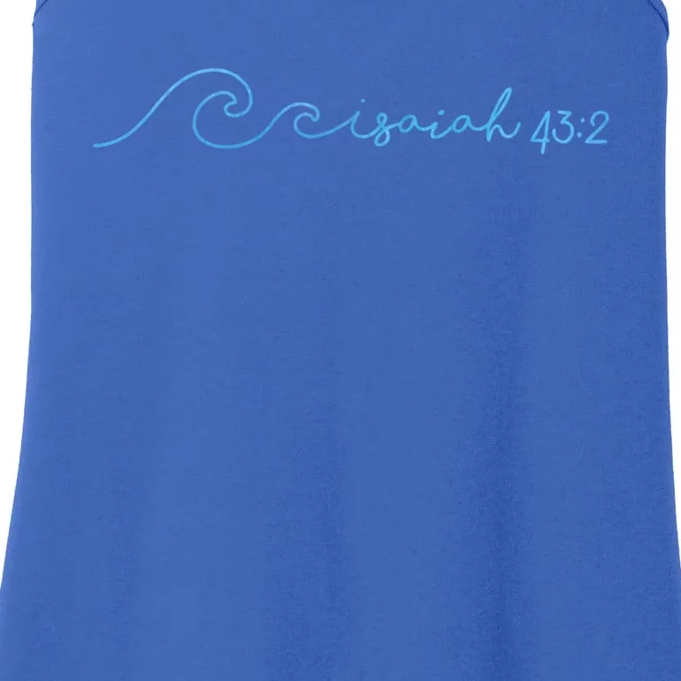 Isaiah 43 2 Waves Ocean Bible Verse Faith Gift Ladies Essential Tank