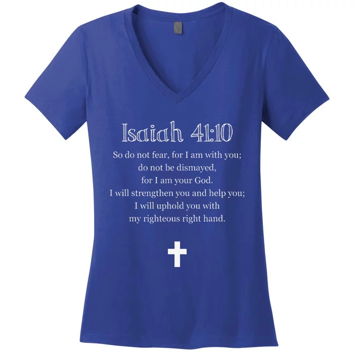 Isaiah 4110 Bible Verse Scripture Christians Women's V-Neck T-Shirt