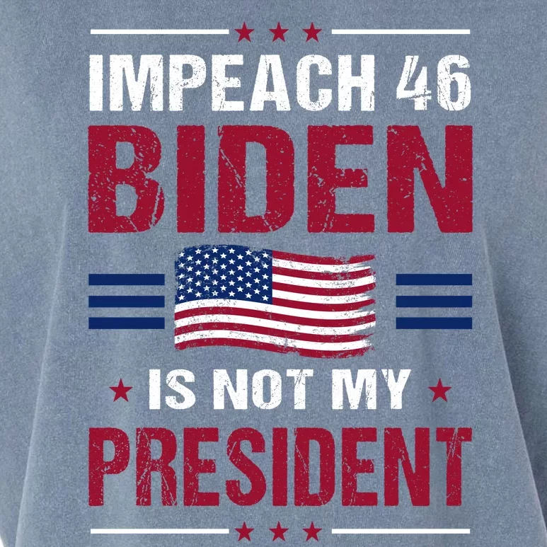 Impeach 46 Biden Is Not My President Anti Joe Biden Garment-Dyed Women's Muscle Tee