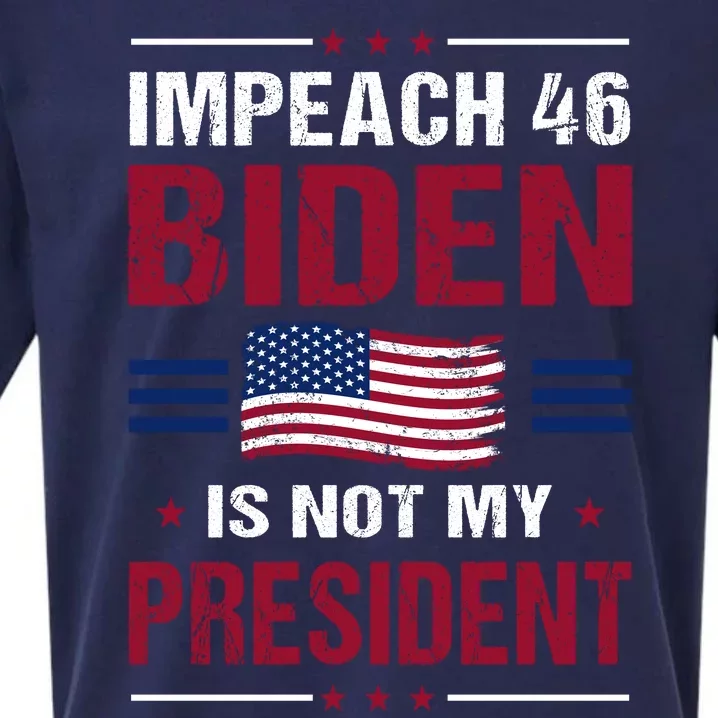 Impeach 46 Biden Is Not My President Anti Joe Biden Sueded Cloud Jersey T-Shirt