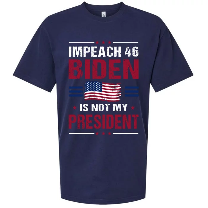 Impeach 46 Biden Is Not My President Anti Joe Biden Sueded Cloud Jersey T-Shirt