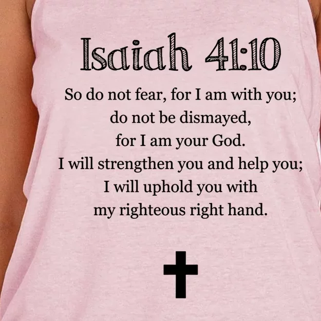 Isaiah 41:10 Bible Verse Scripture Christian Gift Women's Knotted Racerback Tank